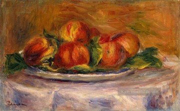  Renoir Werke - Pfirsiche auf einem Teller Pierre Auguste Renoir Stillleben